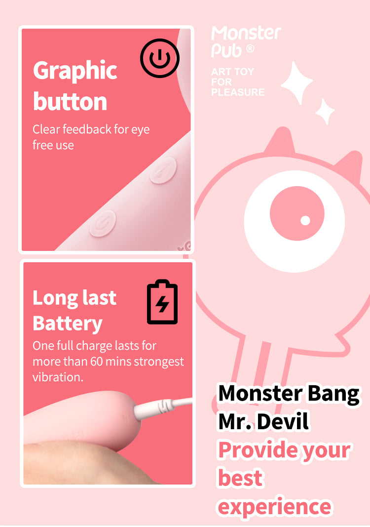 Monster Bang Devil  G-spot Massager Devil Pink