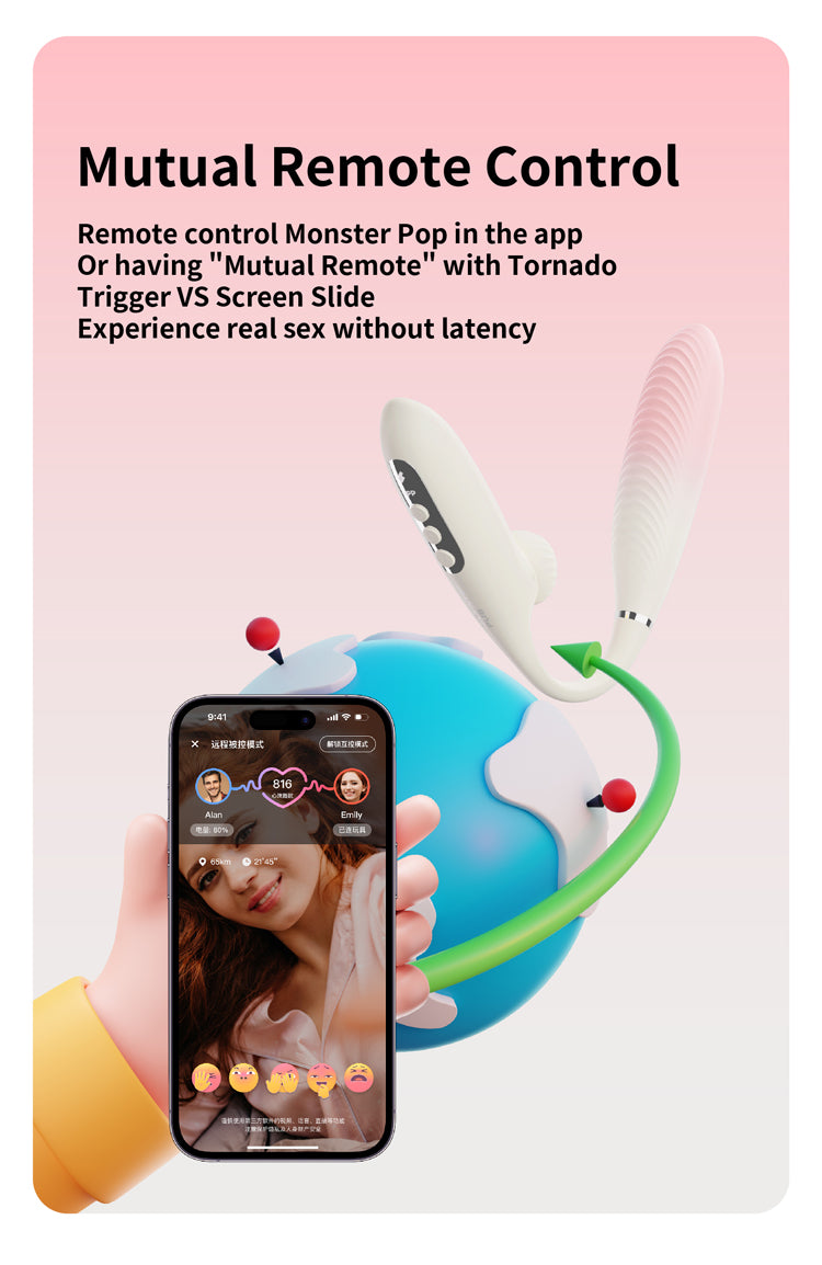 Monster Pub Pop Vibrator – Thrusting & Suction Clitoral Toy | App Controlled, Waterproof, Discreet Shipping Australia